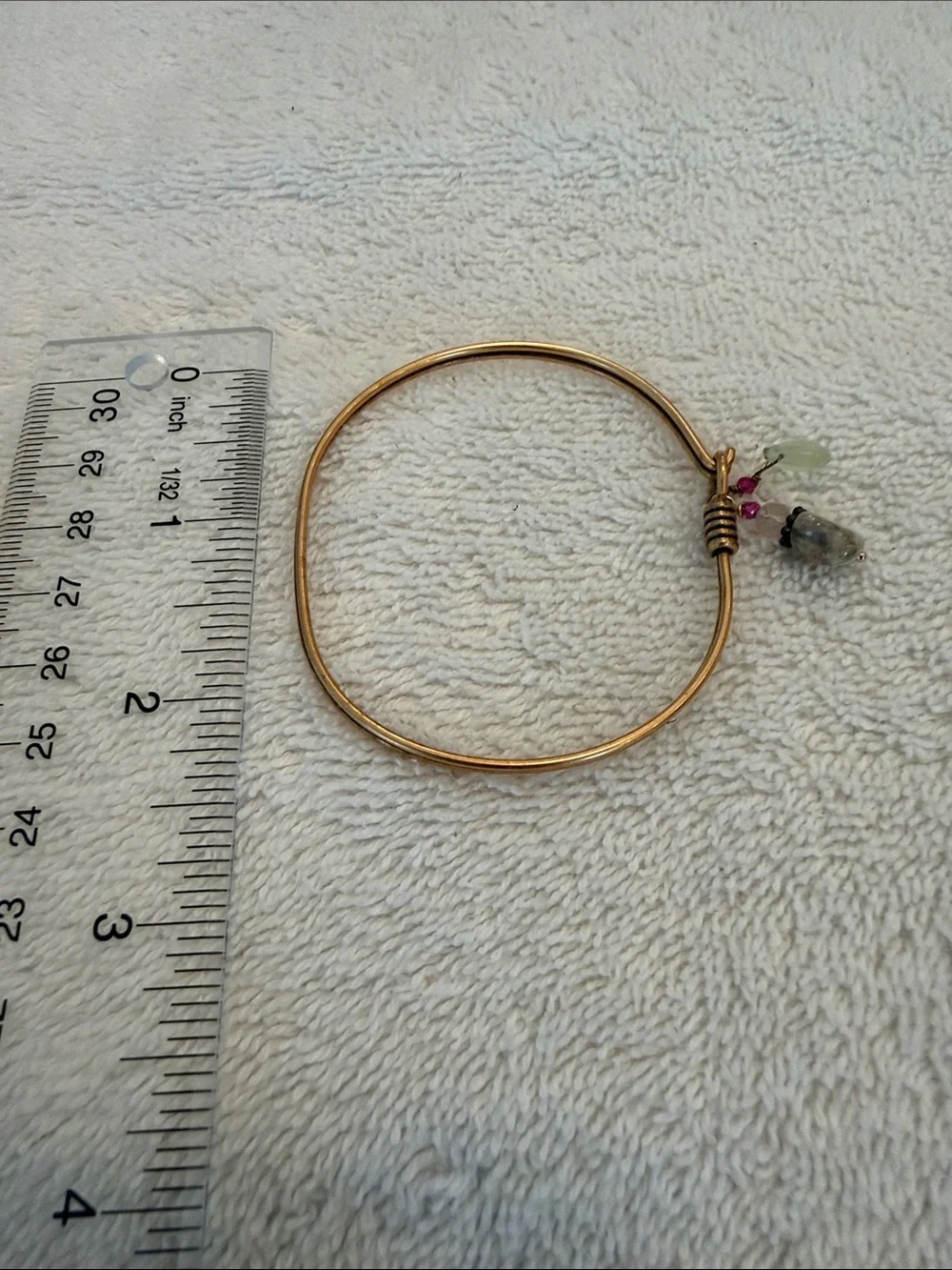 Handcrafted Brass Bracelet w/Green Crystal Stones & Semi-Precious Stone Earrings